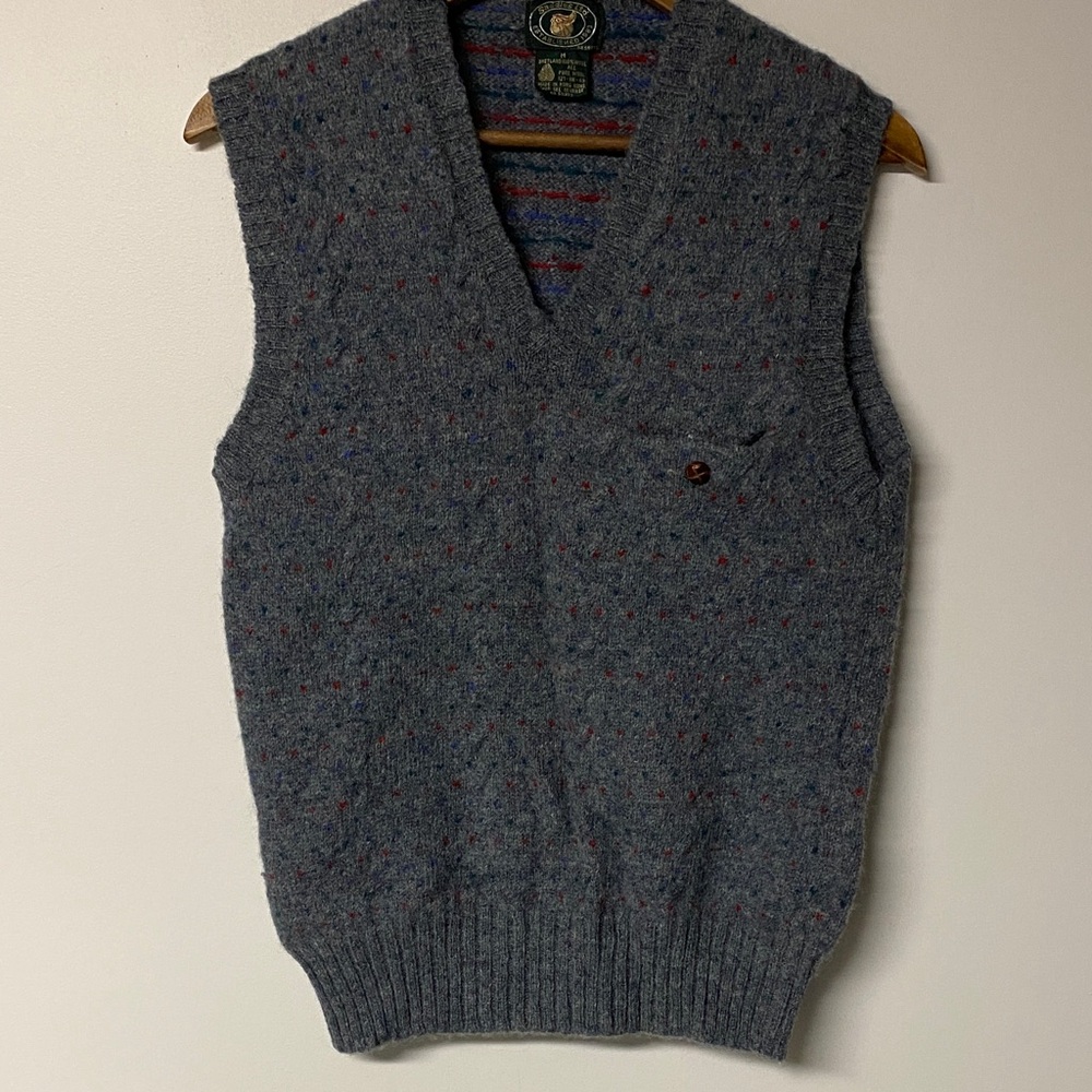 SADDLES LTD. Vintage 100% Shetland Wool Men's Knit Vest